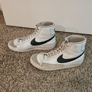 Nike Kids Black and White High-Top Sneakers